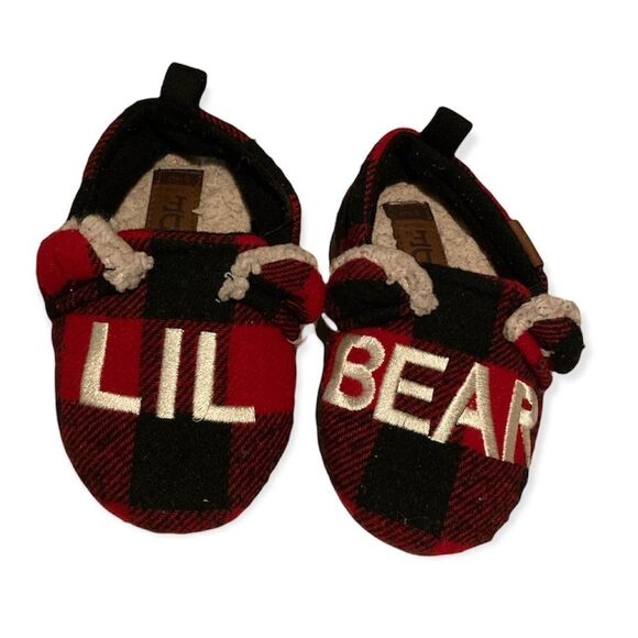 Dearfoams Plaid “LIL BEAR” Slippers - Picture 1 of 2